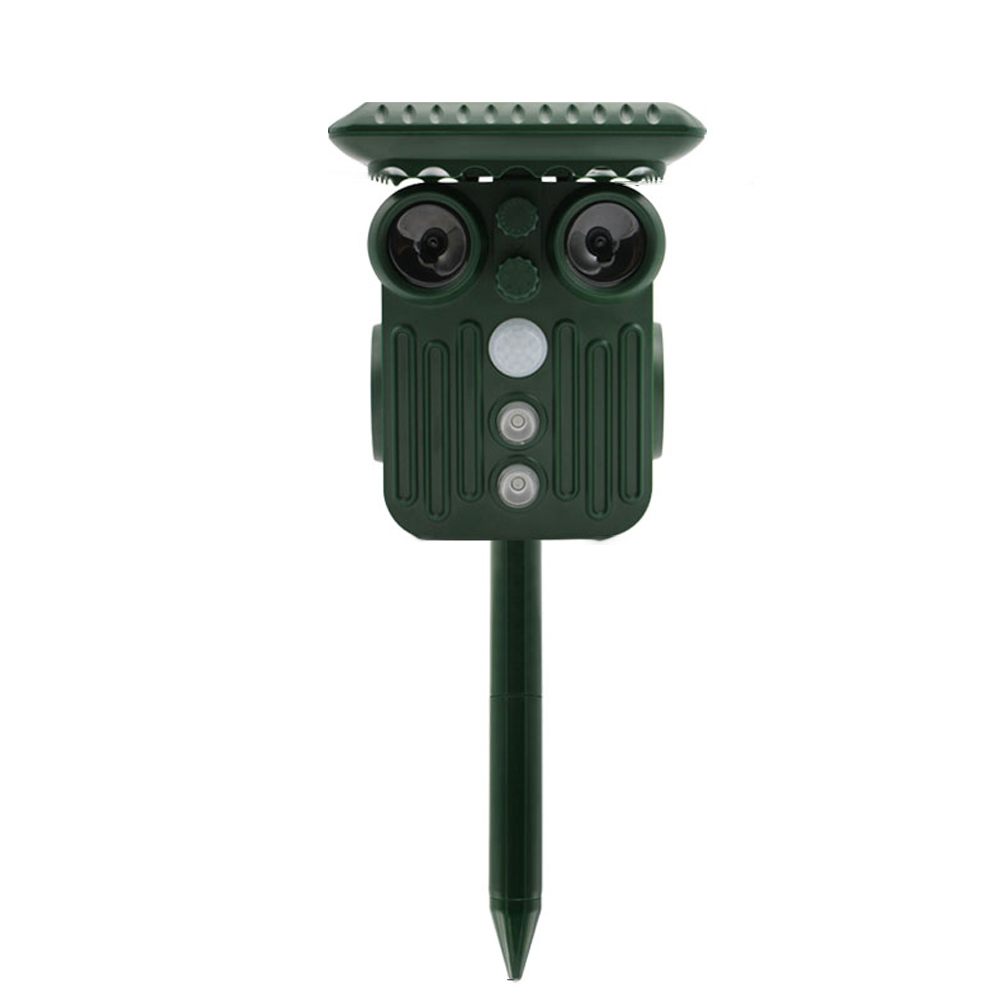 

Ultrasonic Solar Animal Repeller Frighten Bird Cat Deer Raccoon Repellent, 501 Original