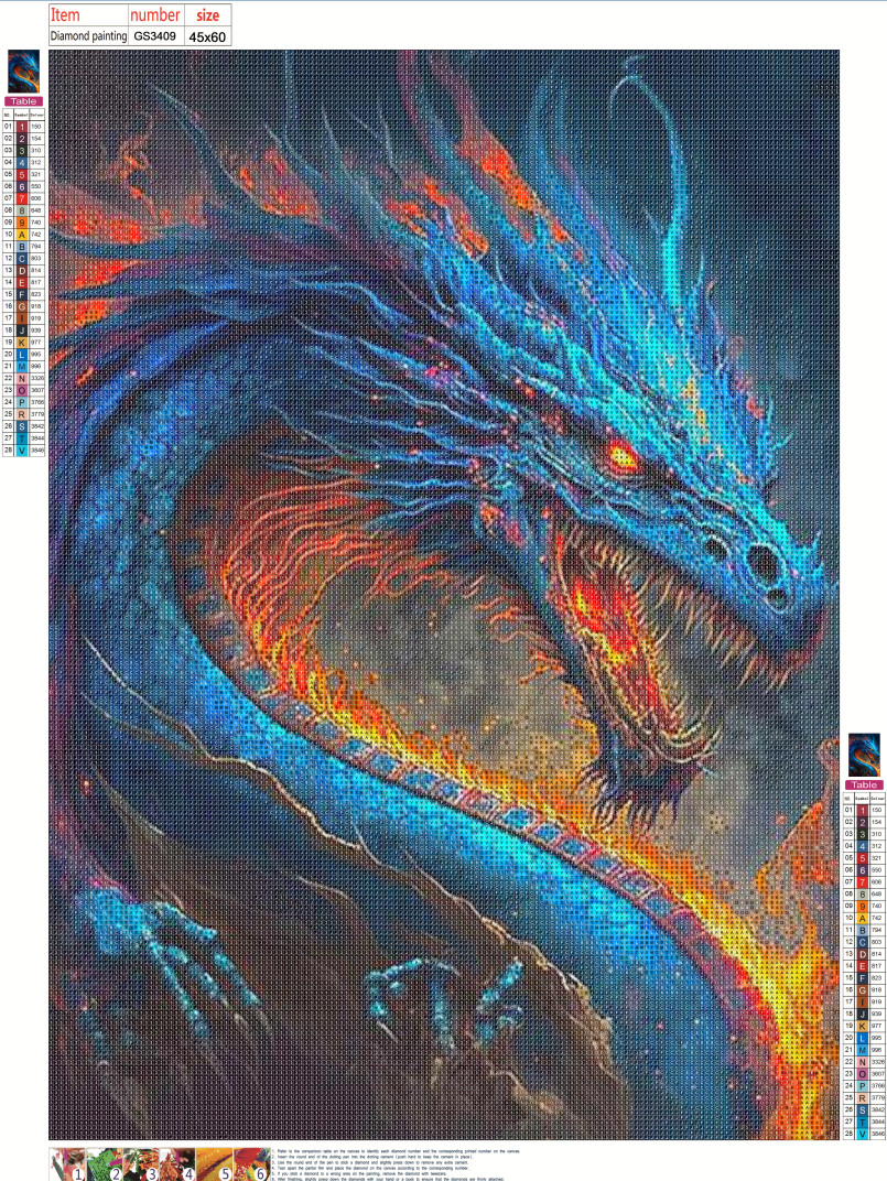 Blue Dragon 45*60cm(canvas) full round/square drill diamond painting