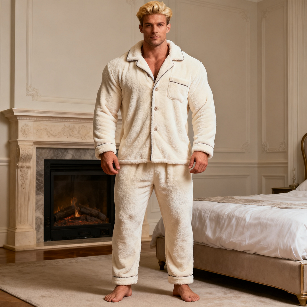 Men's Autumn/Winter Warm Christmas Daily Pajama Set-inspireuse