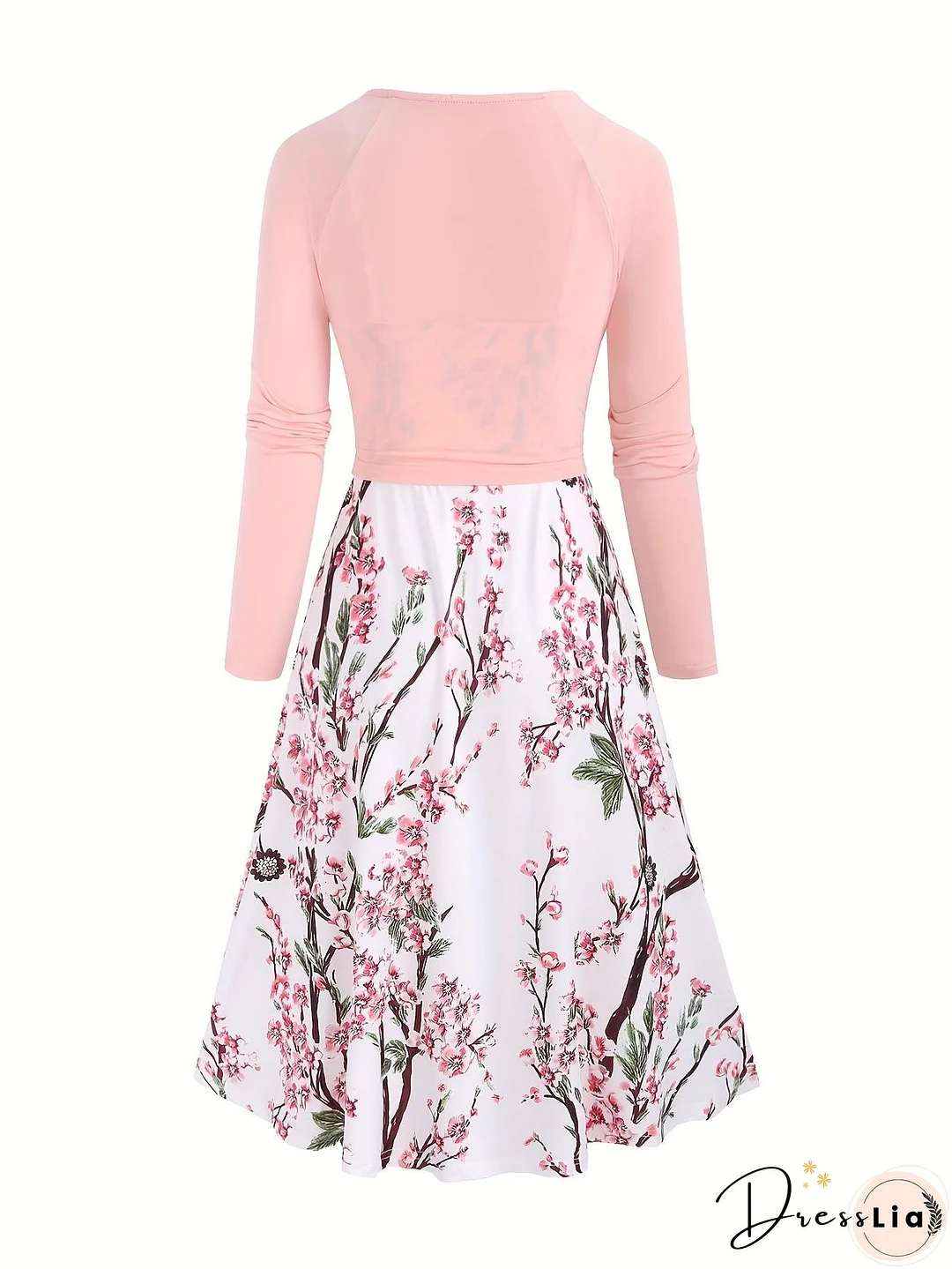 Casual Simple Two-piece Set, Solid Tucked Tops & Floral Print Spaghetti Strap Dress Outfits, Women's Clothing