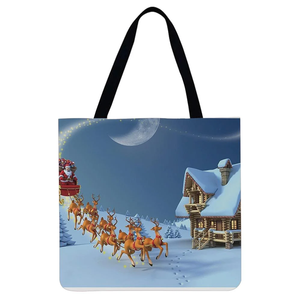 Linen Tote Bag -  Christmas