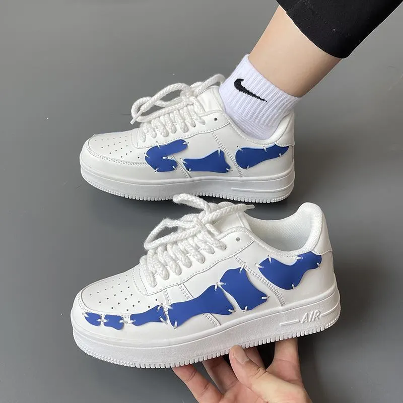 Ladies Outdoor Breathable Sport Shoes 2022 New Women Trainers Running Shoes PU Leather Fashion Sneakers