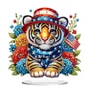 DIY Flag Tiger Special Shape Diamond Painting Desktop Ornaments