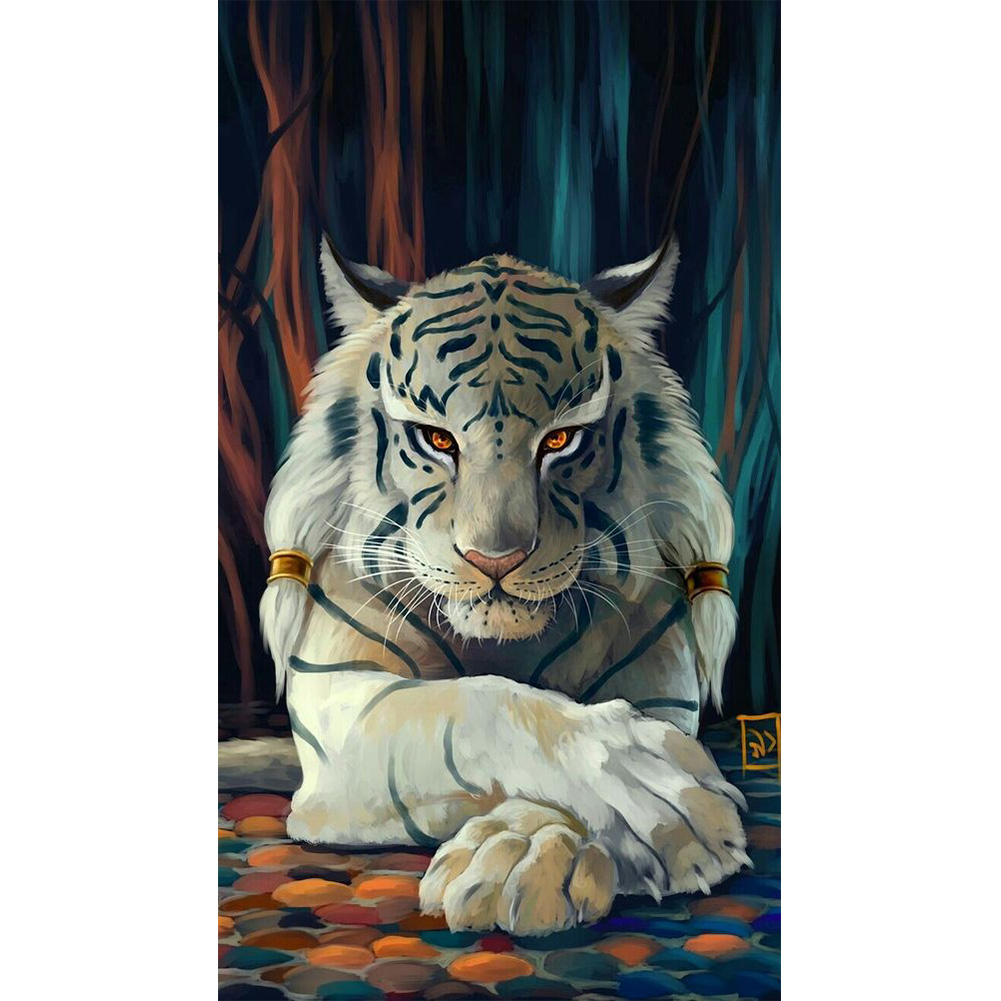 

White Tiger - Round Drill Diamond Painting - 40*70CM (Big Size), 501 Original