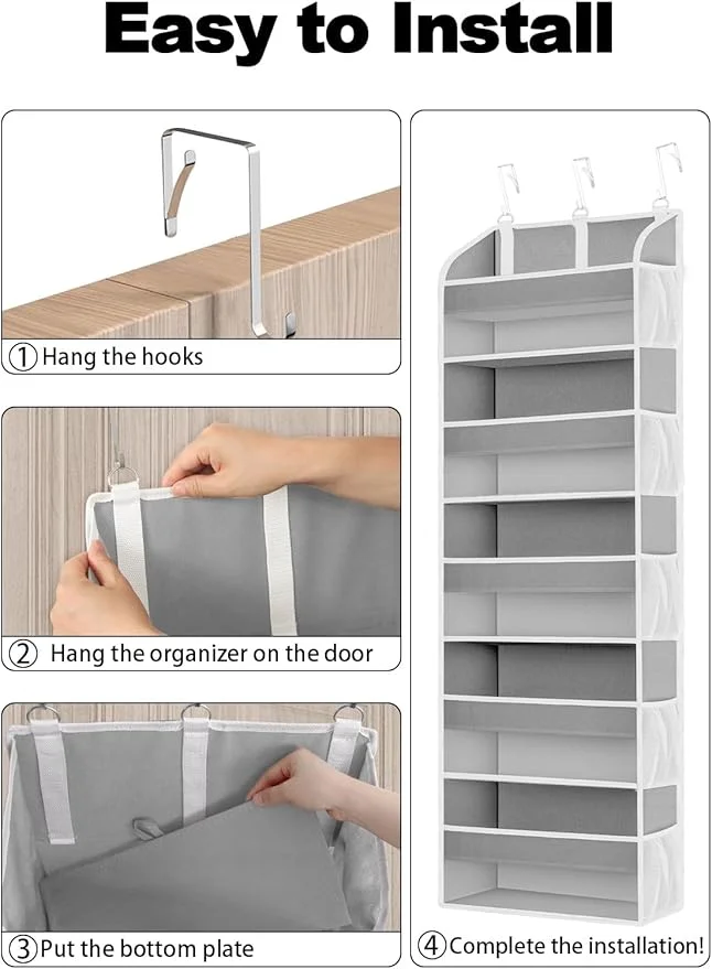 👍The Door Storage Organizer with 5 Pockets 10 Mesh Pockets