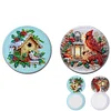 2Pcs Weihnachtshütte Kardinal - 5d DIY Bastelspiegel