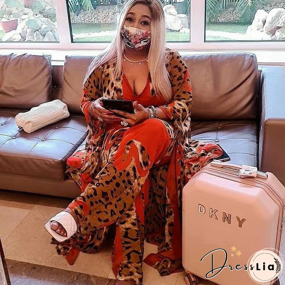 Summer African ClothesFor Women Two Piece Set Dashiki Fashion Long Dress Sets Pants Suits Outfits Party Dresses Plus Size