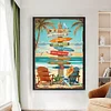 Beach Sign-11CT Stamped Cross Stitch 40*60cm/15.75*23.62in(Big Size)