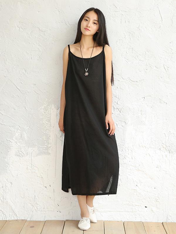 long cotton slip dress