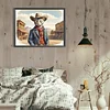 Diamond Painting -DIY Round Drill Western Cowboy Cat