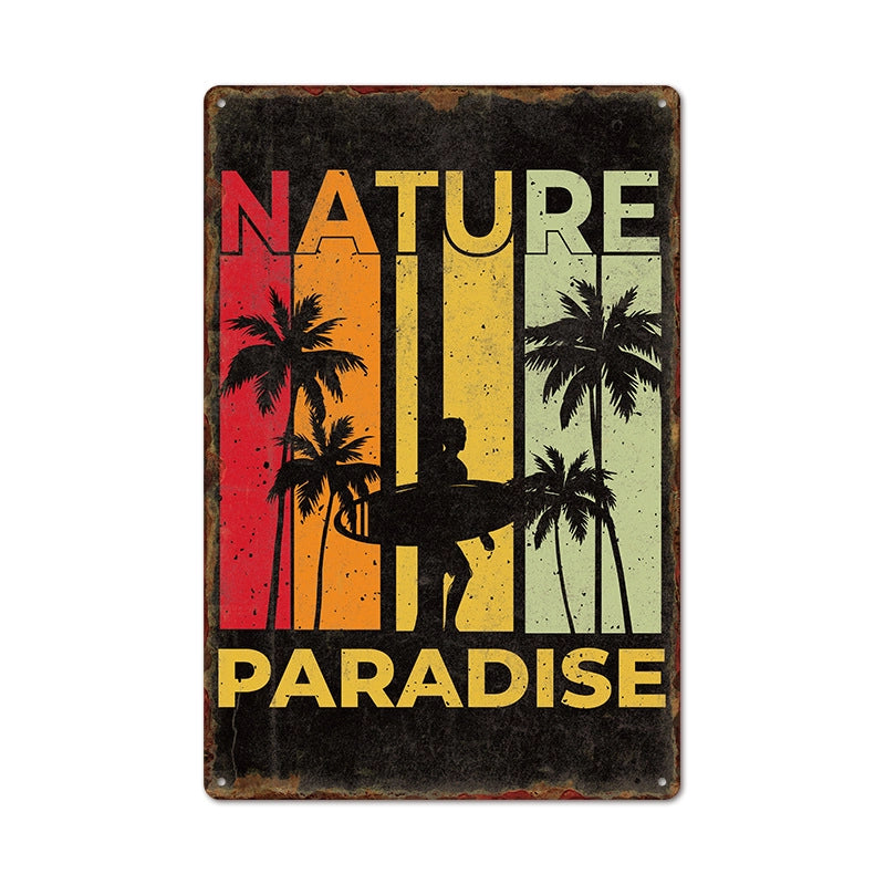 Beach Artistic Letter Landscape Iron Mural Wall Art