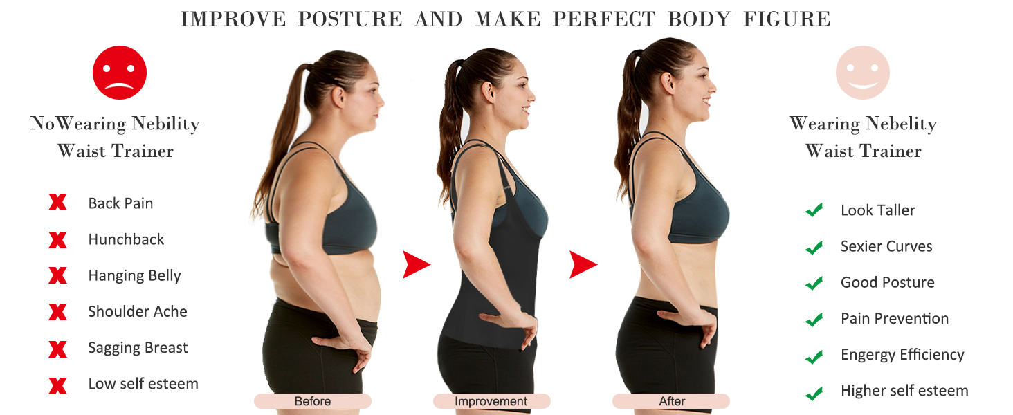 Likron Watches Womens Neoprene Waist Trainer Vest with Zipper Hooks - Adjustable Body Shaper for Postpartum Workout