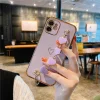 2023 Lovely Plating Heart Bracelet Camera All-inclusive Protective Case For iPhone 12 Pro Max 11 XS Max XR 7 8 Plus