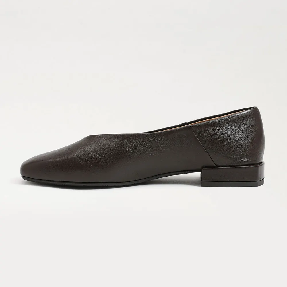 Women's Classic Chocolate Brown Flat Slip On Closed Toe Shoes