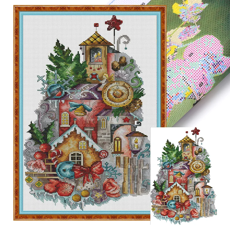 Joy Sunday-Christmas Fantasia (30*47cm) 14CT Stamped Cross Stitch gbfke