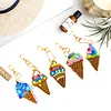 5pcs DIY Full Drill Diamond Paintng Special-shaped Icecream Keychains Kit