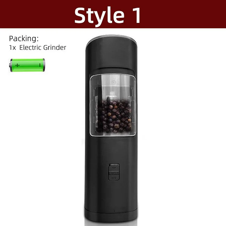 Electric Salt or Pepper Grinder, Battery Operated Gravity Pepper Grinder with Light Switch Button, Automatic Pepper Mill