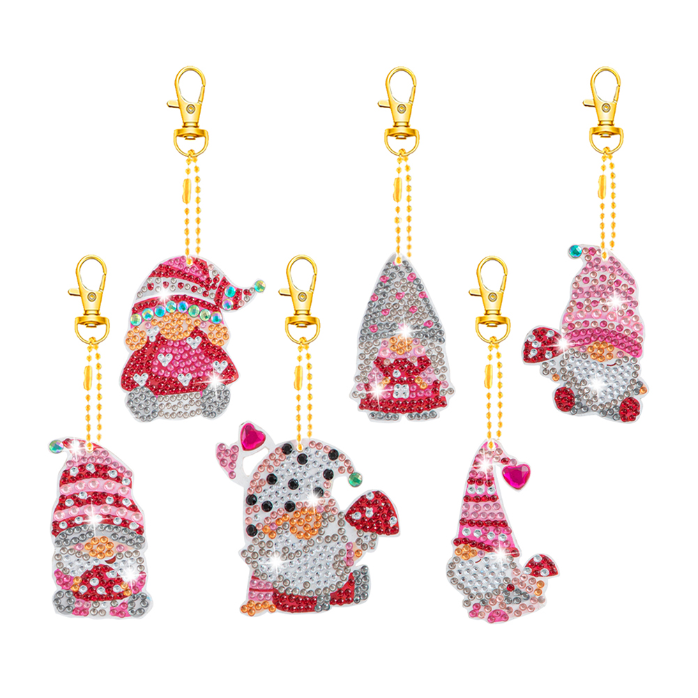 

6PCS Gnome Valentine Day Double Sided - 5D DIY Craft Keychain, 501 Original
