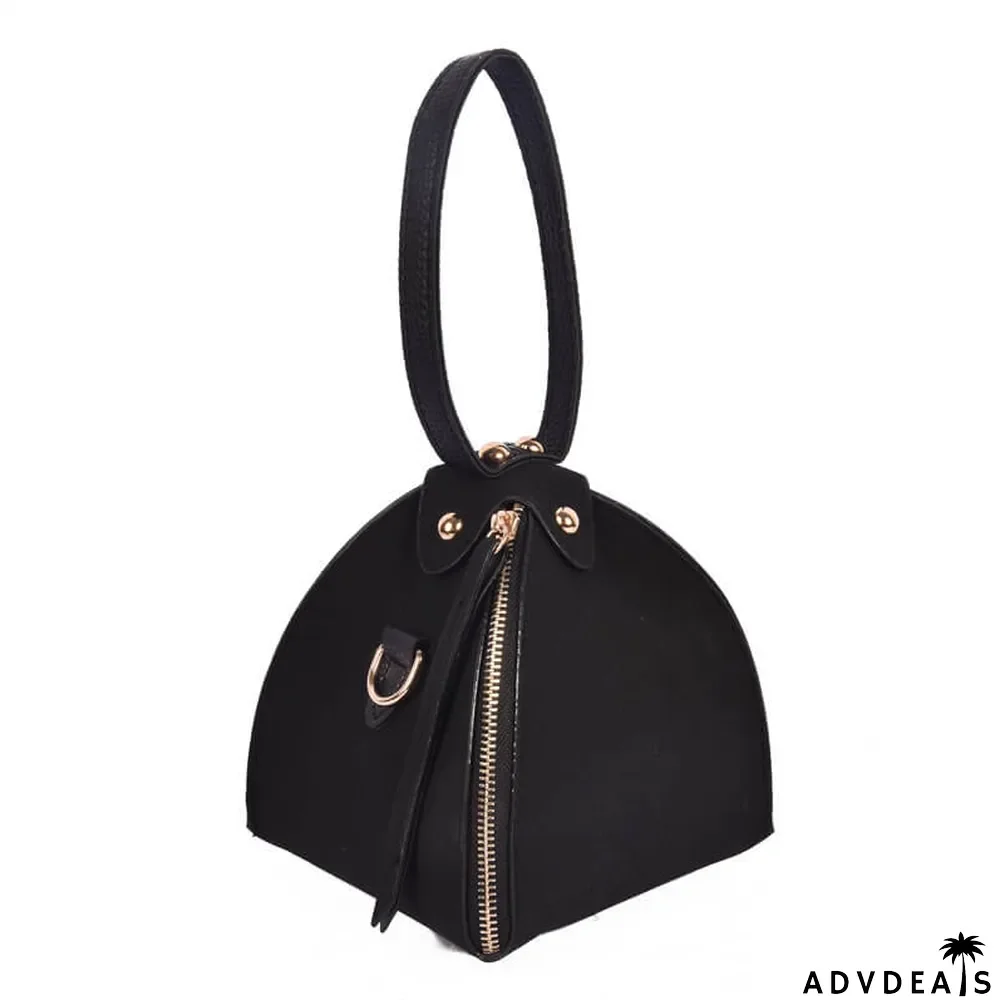 Black Fashion Solid Zipper Design Crossbody Bag