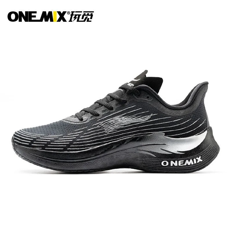 Onemix Carbon plate Running Shoes breathable sneaker 2021 New Professional Marathon Cushion Sneakers  breathable Sports Shoes