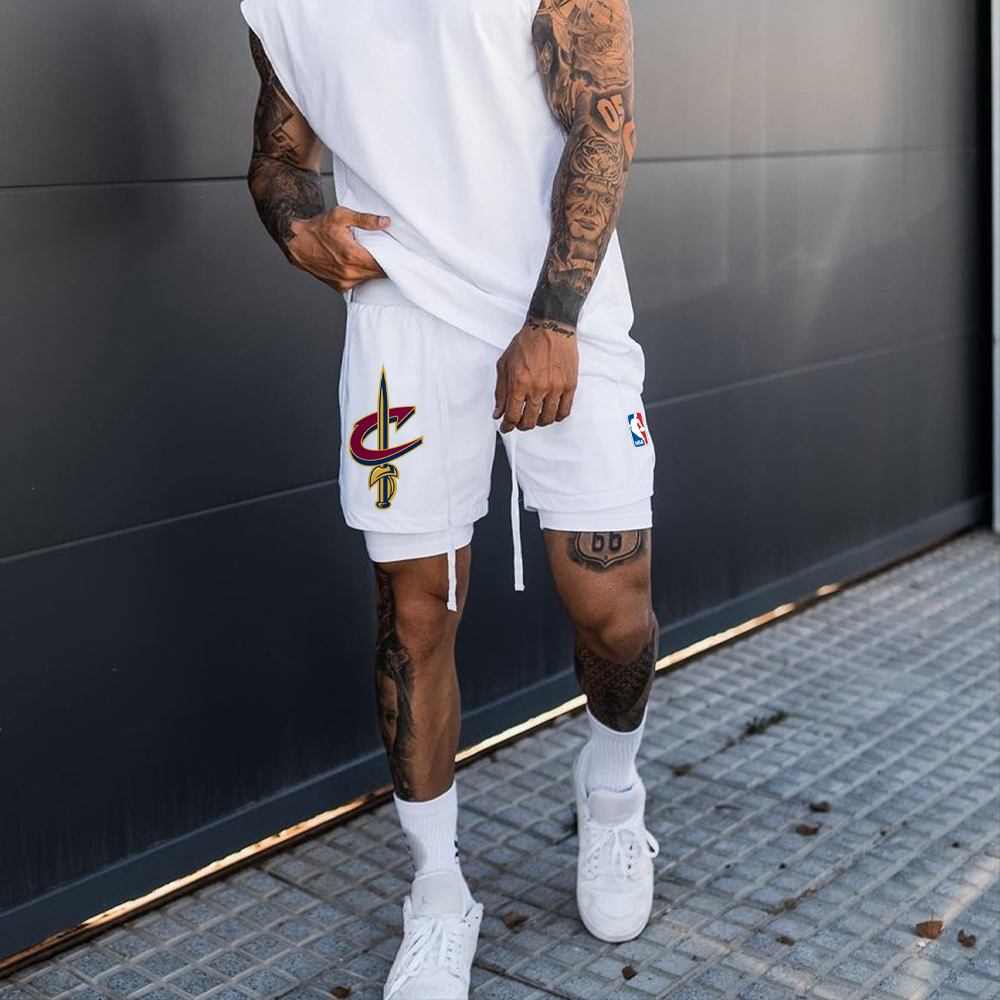 Men's Sports Double Print Shorts