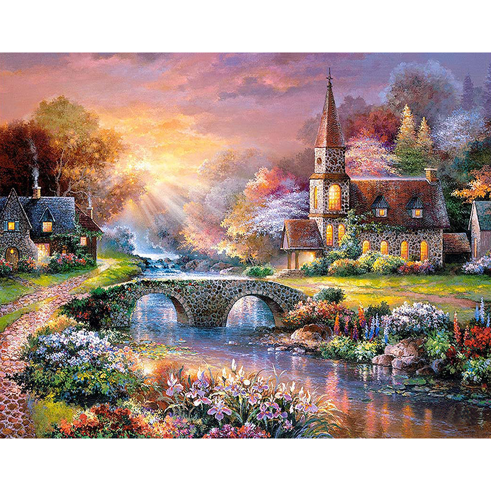 

Village Bridge - Square Drill Diamond Painting - 50*40CM, 501 Original