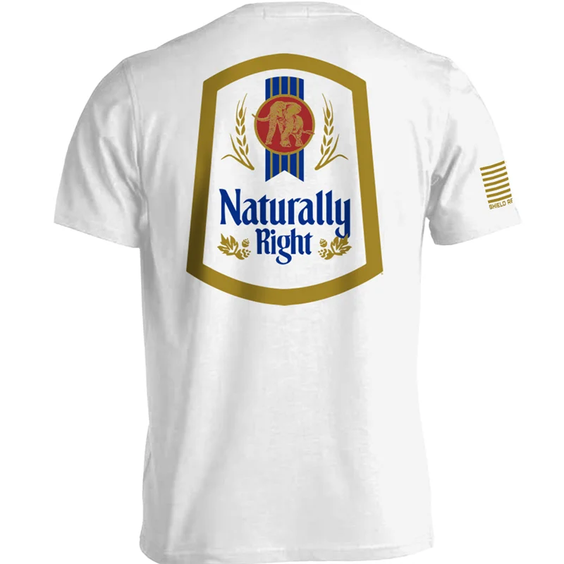 "Naturally Right"Print T-Shirt