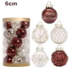 25PCS Creative Shimmers Christmas Tree 6CM Hanging Decor Balls