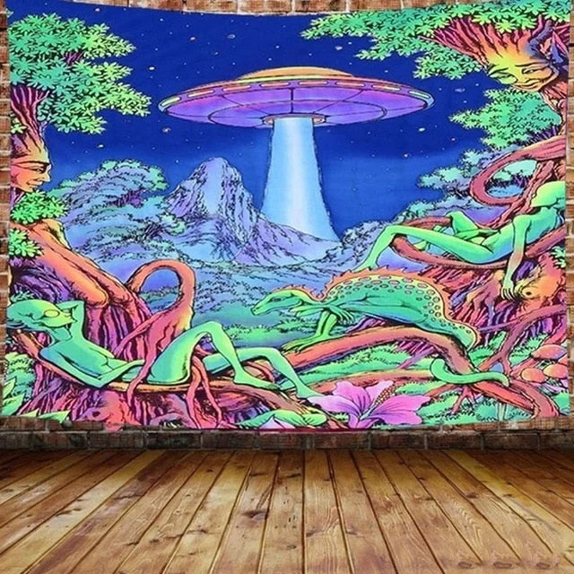 3d Print Mushroom Tapestry Illusory Art Tapestry Hippie Colorful Art Tapiz Wall Hanging Tapestries Household Bedside Decoration
