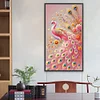 Diamond Painting -DIY Full Round Drill Pink Peacock(70*40 CM)