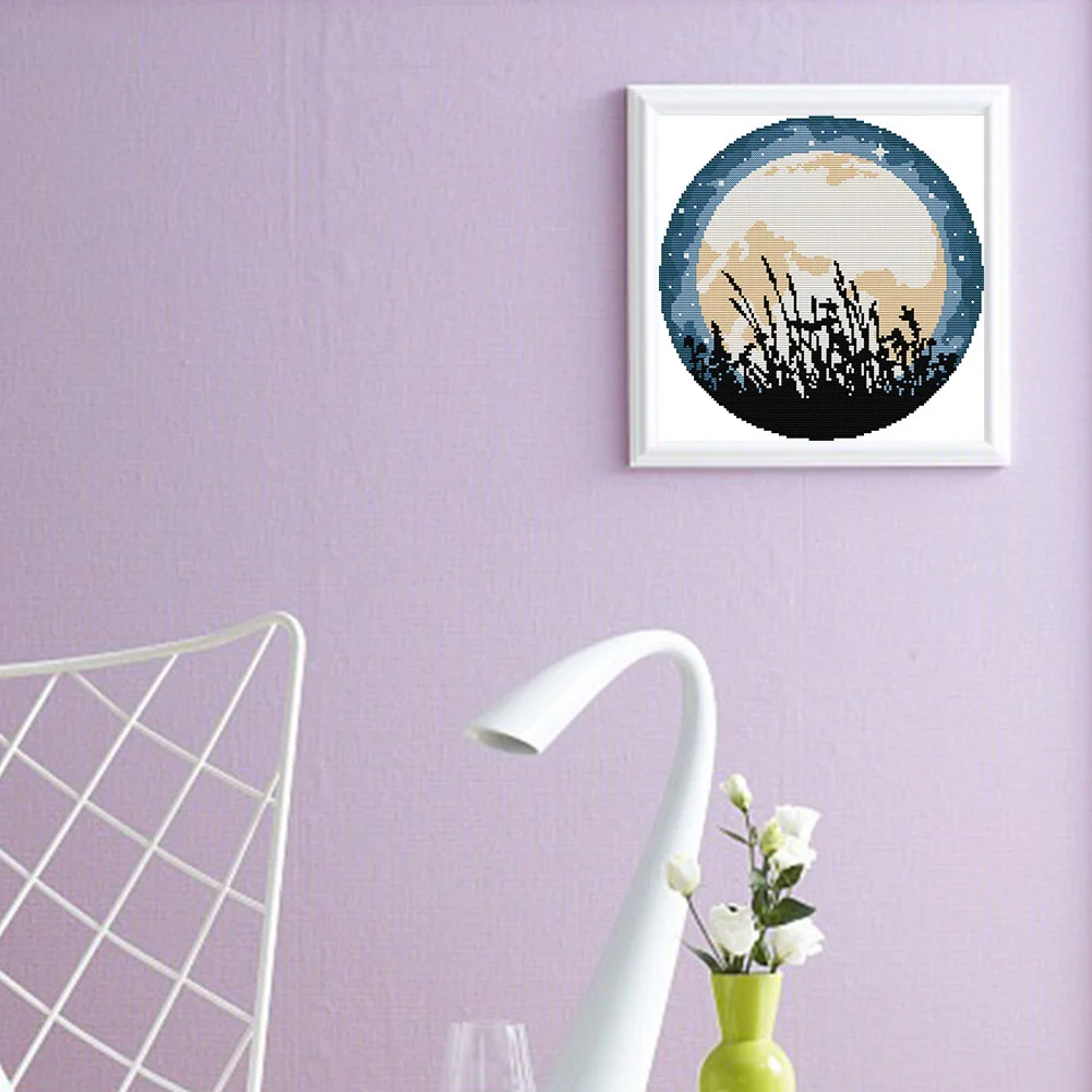 14CT Partial Printed Cross Stitch - Moon(31*31cm)