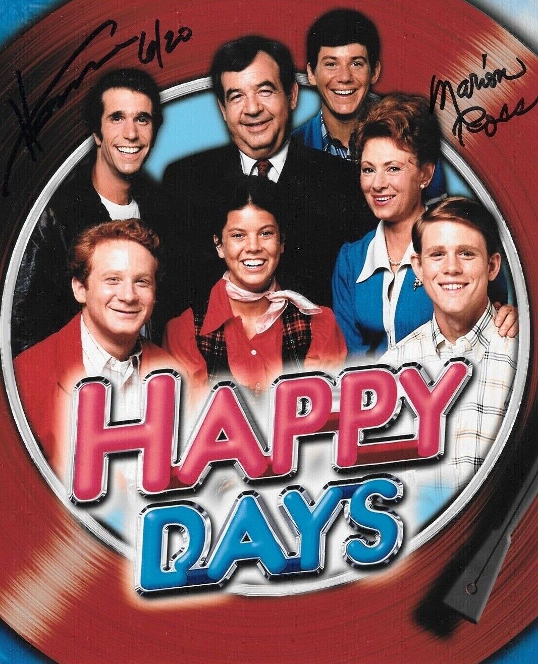 * HENRY WINKLER & MARION ROSS * signed 8x10 Photo Poster painting * HAPPY DAYS * COA * 2