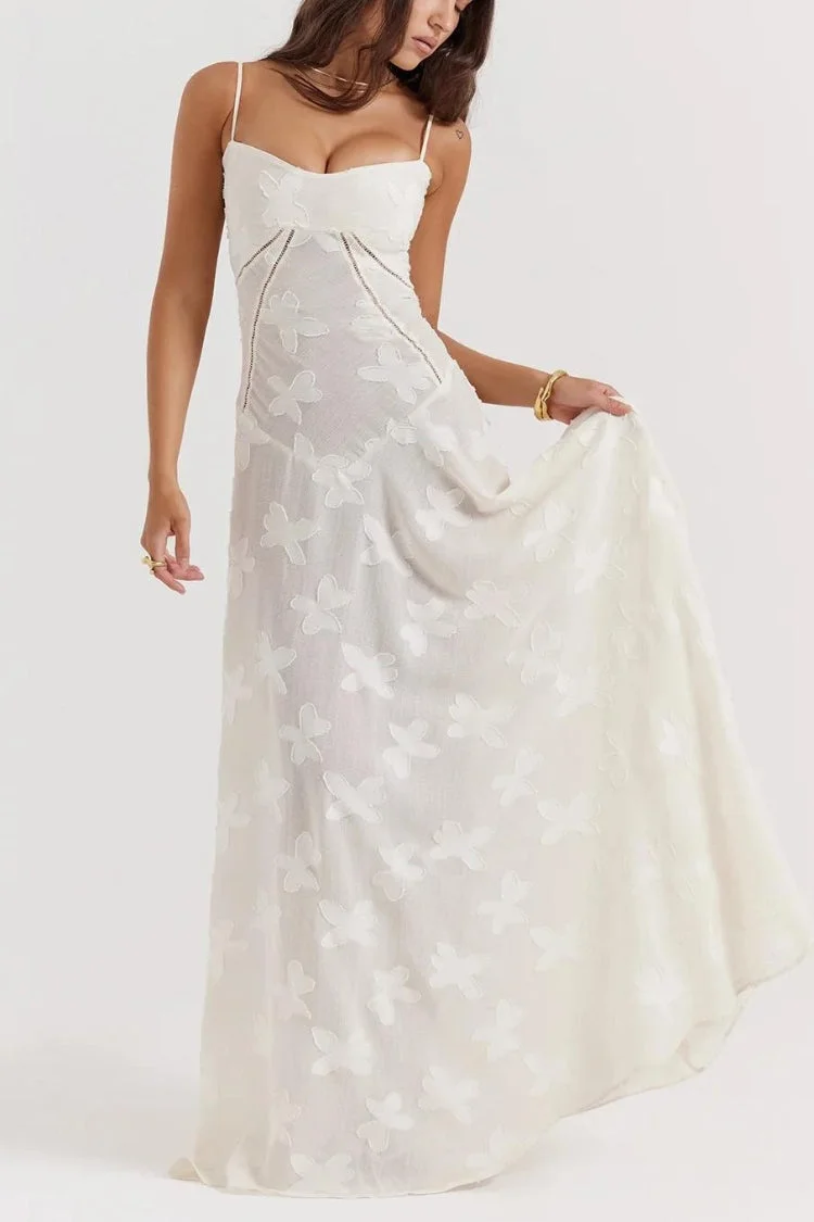 Brownm Lace Up Maxi Dress