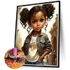 Diamond Painting -DIY Round Drill Curly Hair Girl(40x50cm)