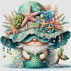 (US Only)Full Embroidery cotton Thread 11CT Printed Gnome Cross Stitch Kit 40x40cm