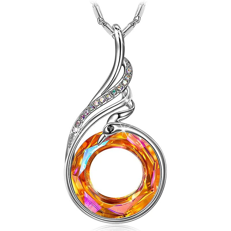 Rise And Rise Again Like The Phoenix From The Ashes Phoenix Crystal Necklace