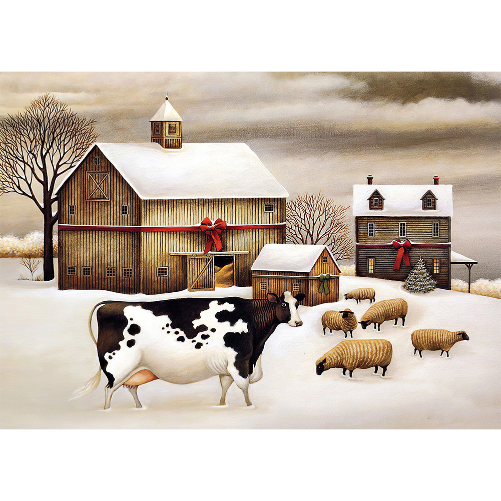 

Farm Cow - Round Drill Diamond Painting - 40*30CM, 501 Original