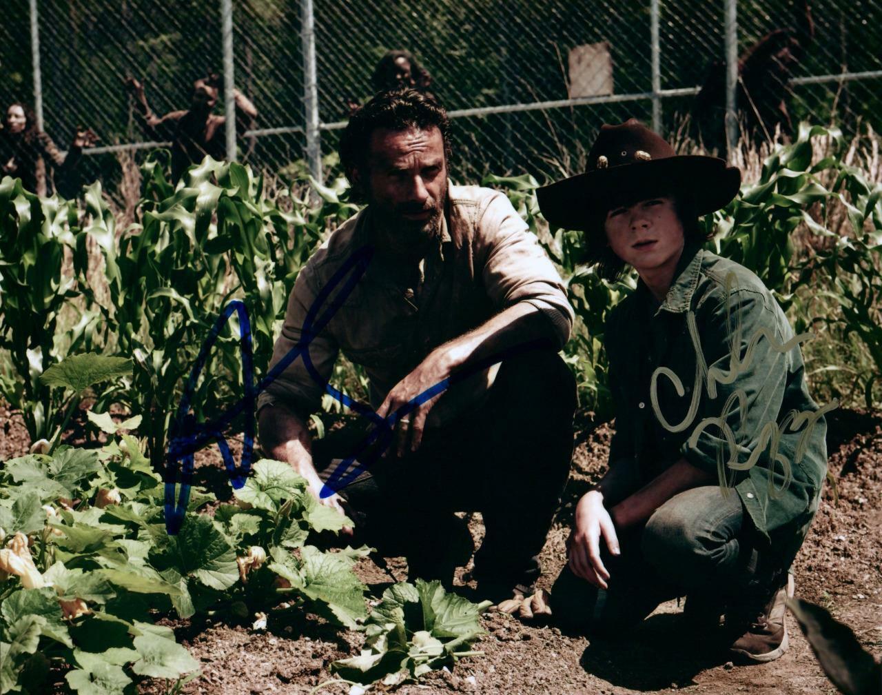 Chandler Riggs Andrew Lincoln signed 8x10 Photo Poster painting autograph Pic autographed + COA