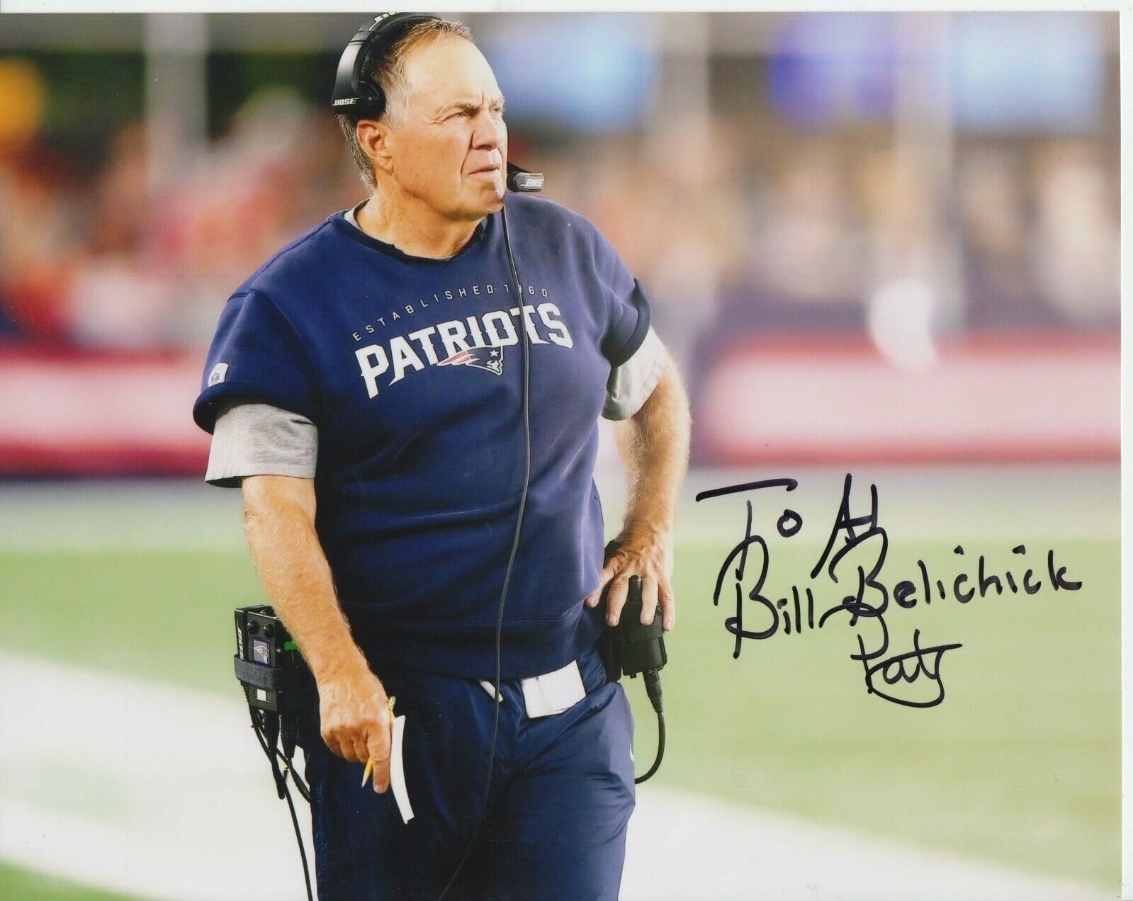 Bill Belichick Signed To Al #0 8x10 Signed Photo Poster painting w/ COA New England Patriots