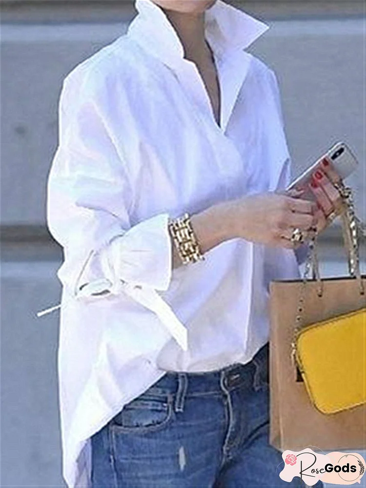 Long Sleeve Casual Blouse Office Work Shirt