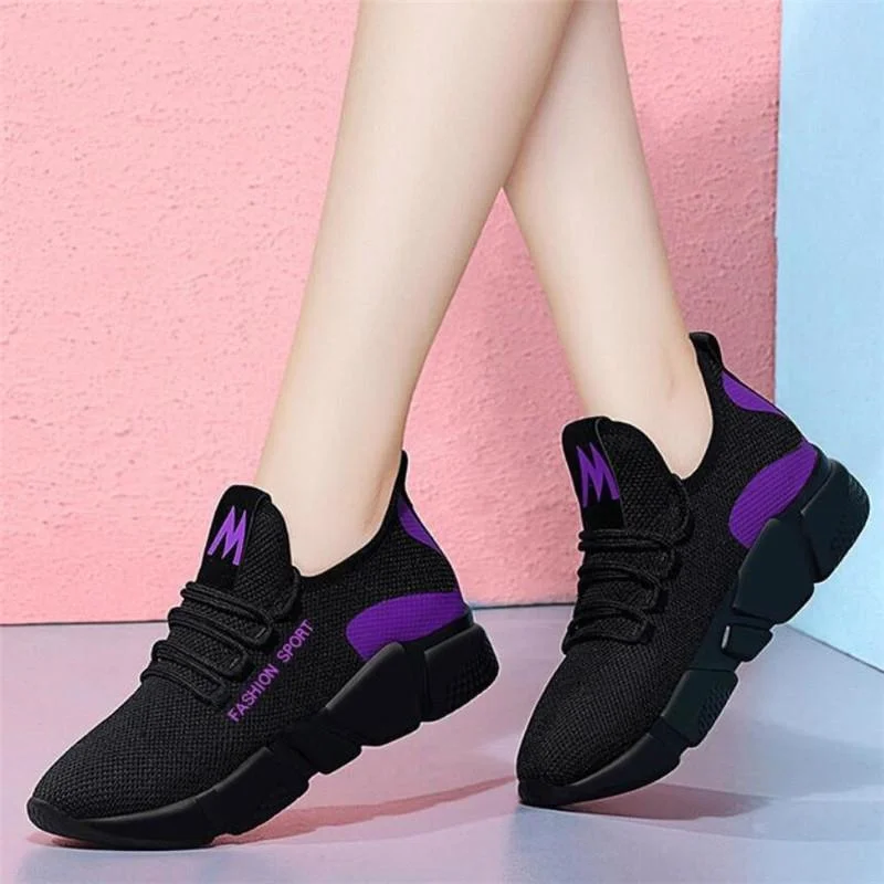 Women Casual Sneakers Fashion Breathable Lightweight Walking Mesh Lace Up Flat Shoes 2021 New Female Comfortable Vulcanize Shoes