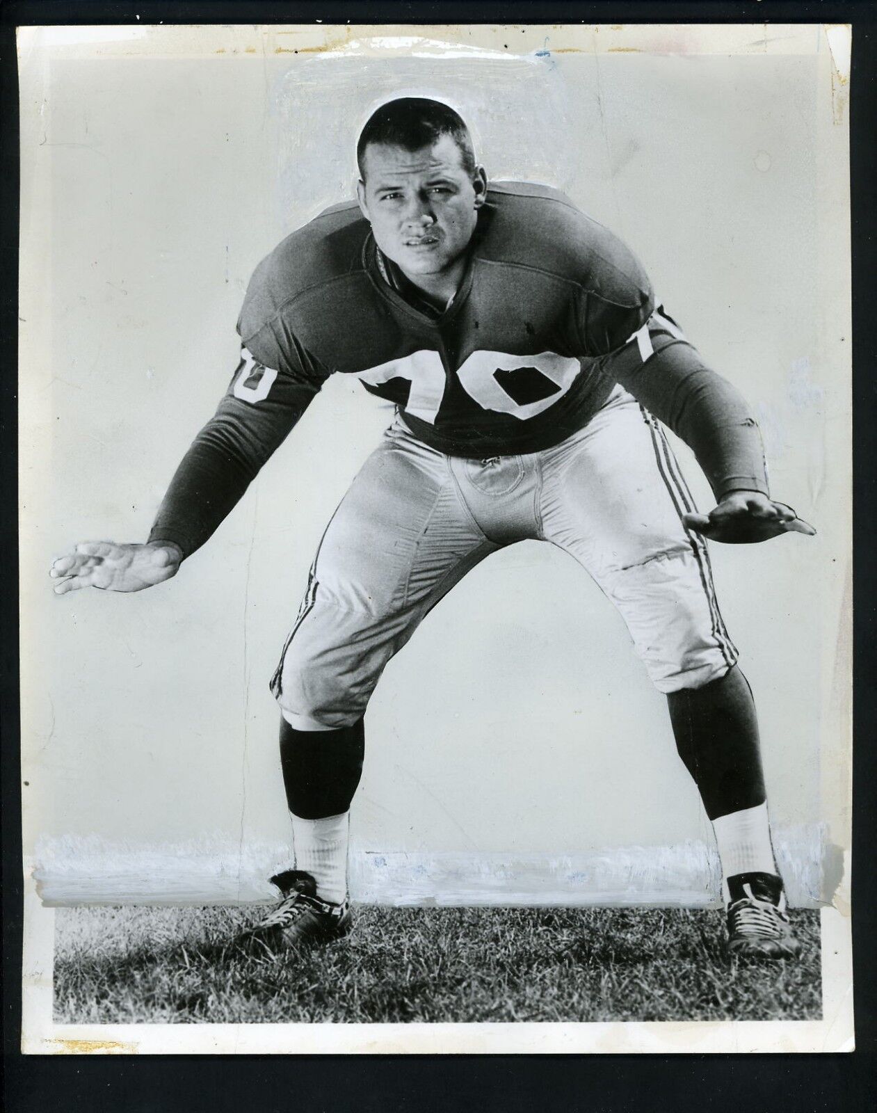 Sam Huff football pose 1960 Press Photo Poster painting New York Giants