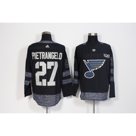 Men's  St. Louis Blues #27 Alex Pietrangelo Black 1917-2017 100th Anniversary Stitched NHL Jersey