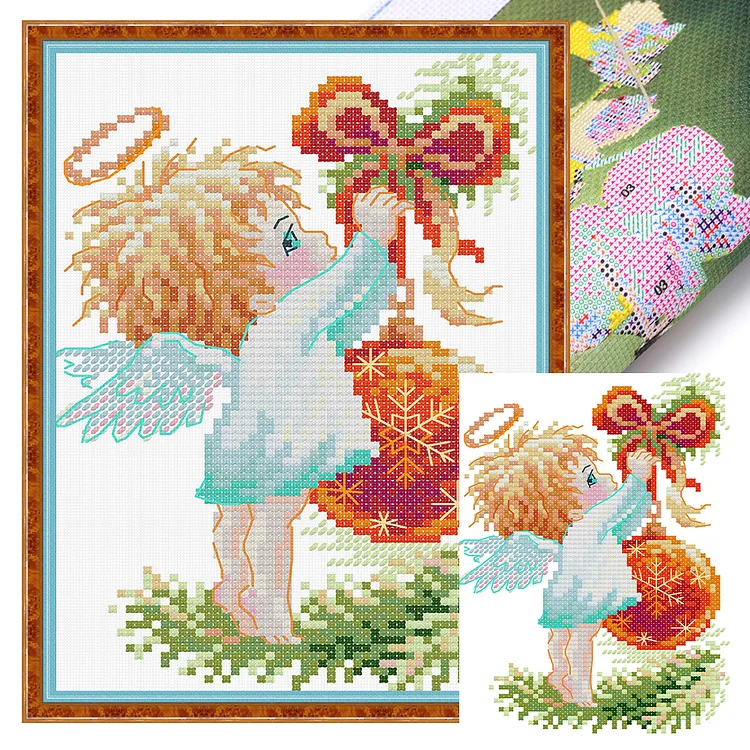 【Joy Sunday Brand】Christmas Angel(15*20CM)14CT Stamped Cross Stitch gbfke