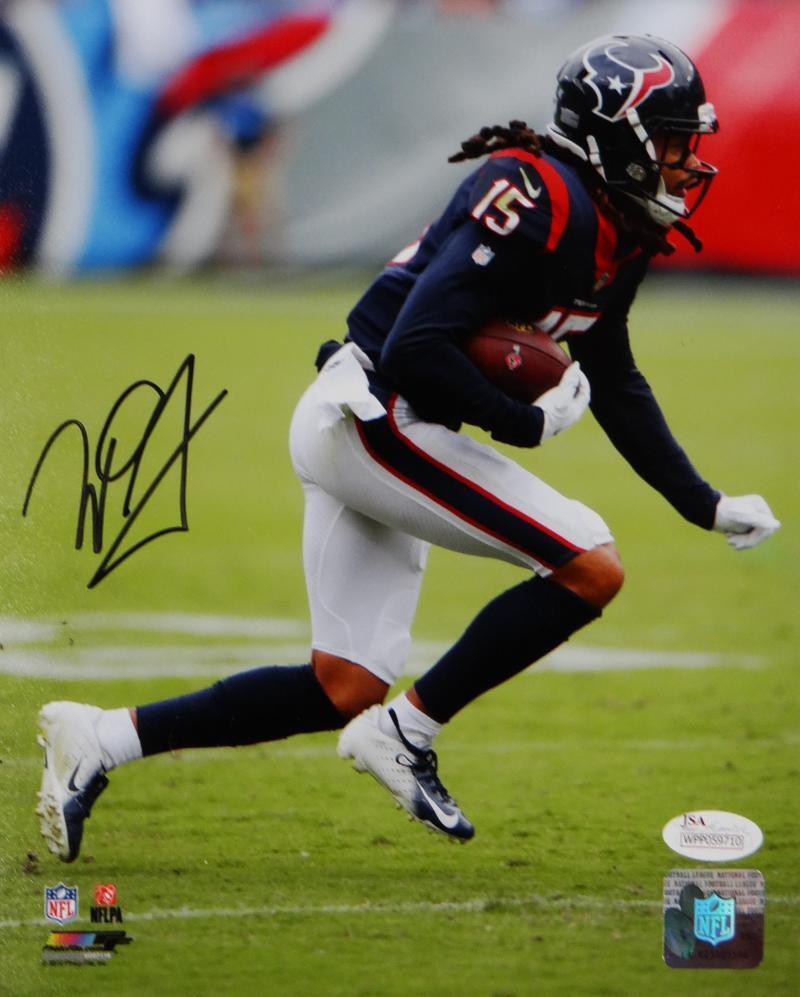 Will Fuller Autographed Texans 8x10 PF Photo Poster painting Close Up w/ Ball- JSA W Auth *Black