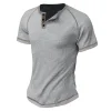  Stylish Henley T-Shirt with Contrast Trim for Men by Inlyline