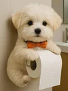 Wall Mount Toilet Paper Roll Holder Dog Shape Paper Stand for Kitchen Bathroom