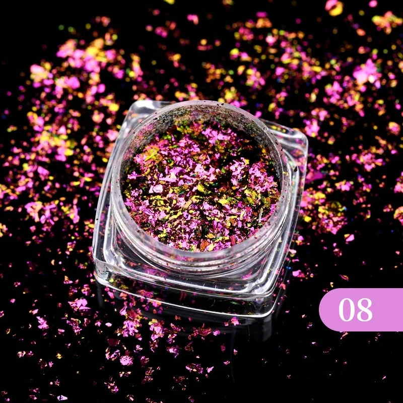 1 Box Sparkly Shinning Nail Sequins Glitter Orange iridescent Powder Flakies Paillette DIY Nail Art Decoration-Nail Inspo