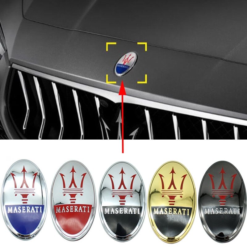 Maserati GT Car Front Hood Emblem Sticker Decal Badge Quattroporte Levante voiturehub dxncar
