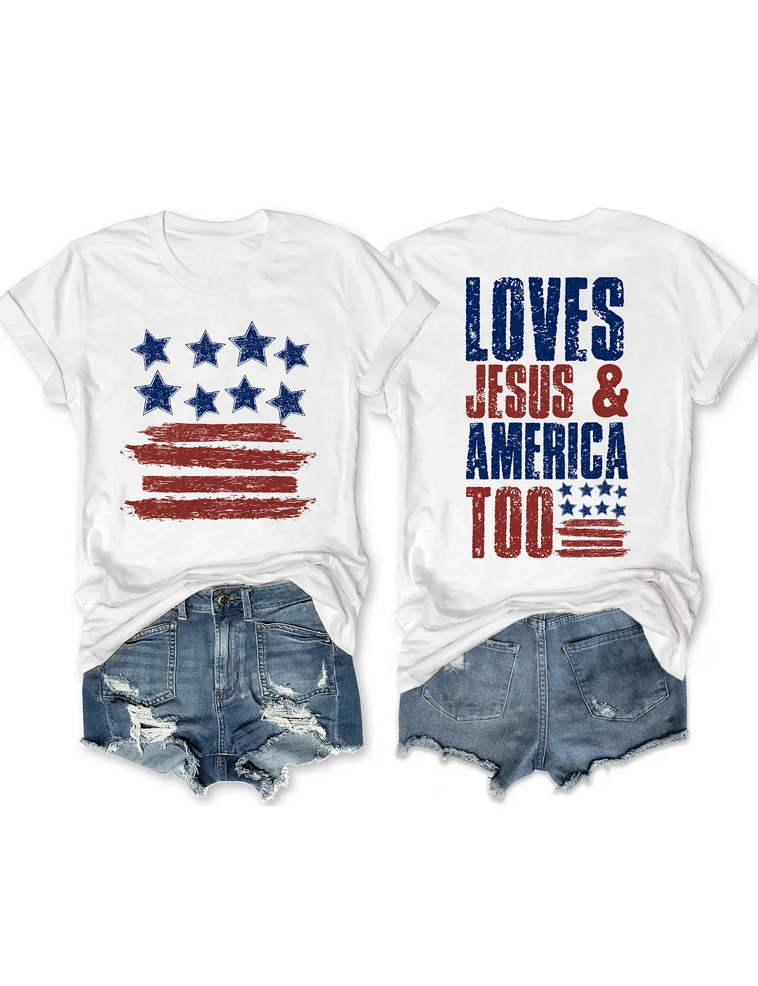 Loves Jesus And America Too T-Shirt